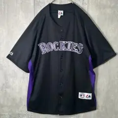 正規品 Majestic MLB コロラドロッキーズ 刺繍 ユニフォーム 黒