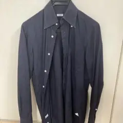 BARBA ネイビー ボタンダウンシャツ