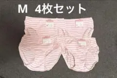 ピンクのストライプデザインのMサイズカジュアルショーツ