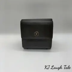 ☆CHANEL ココボタン Wホック 折り財布 ブラック☆