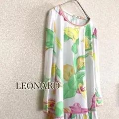 H3-030 LEONARD チュニック 36 白 カラフル 花柄