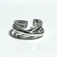 【王道のクロスリング】クロスデザインリング オープンリング 925刻印 フリー