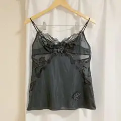 ワコール サルート キャミソール 風花 M ブラック 黒 80g salute