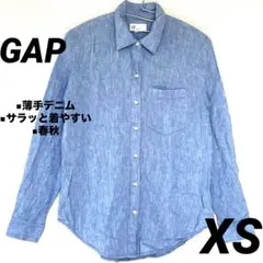 【売れ筋セール✨】GAP ライトブルー デニムシャツ　カジュアル　春秋　メンズ