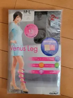 GUNZE　Venaus Leg ストッキング　パンスト　ブラック　2足組