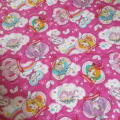 プリキュアキャラクター キルティング生地 ピンク