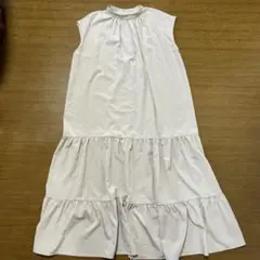 hudson honey ノースリーブワンピース 大きいサイズ L ベージュ
