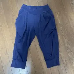 サルエルパンツ　ヨガパンツ　イージーパンツ　ドレープポケット　L　七分丈