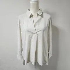 VANITY FACE 長袖 スキッパー ブラウス【M】オフホワイト