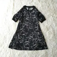 MARELLA ワンピース フレアチュニック 花柄 ボタニカル マレーラ 黒 L