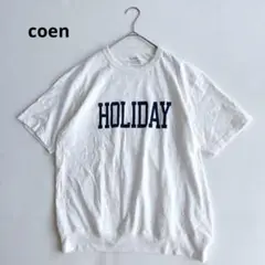 coen コーエン　スラブプリントＴシャツ　半袖　コットン　メンズ　M