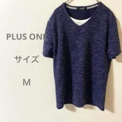 PULS ONE ネイビー Vネック Tシャツ 半袖
