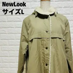 NewLook フード付きモッズコート L ボタン留め 秋冬 美品【580】