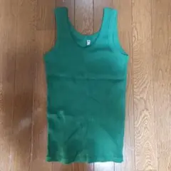 ユニクログリーン リブ編み タンクトップ Mサイズ