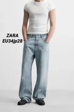 ZARA ザラ バギーフィットステッチジーンズ EU34 jp28 完売品