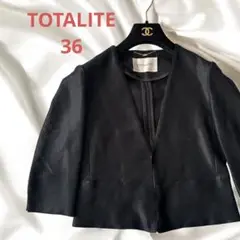 TOTALITEトータリテ36黒ブラックメッシュジャケットノーカラージャケット