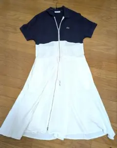 LACOSTE ネイビー ホワイト ワンピース 34