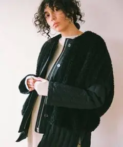 【CLANE(クラネ)】ボアベストレイヤードキルティングダウンコート