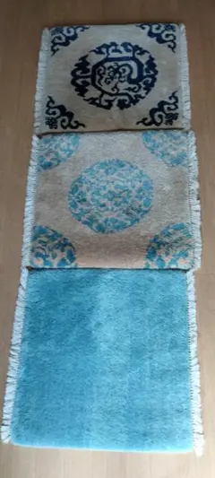 希少 レア MUNI CARPETS ムニ 段通 高級 クッション MUNI CARPETS ムニカーペット◎初期◎新品未使用 チェアラグ 2