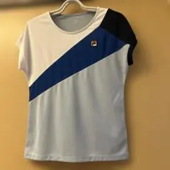 値下げ　美品　FILA レディース 斜めカラーブロック Tシャツ Ｌサイズ