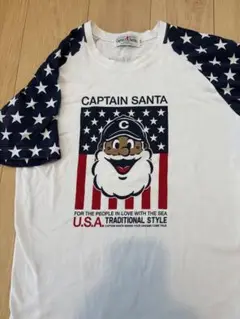 キャプテンサンタ　キャラクター　アメリカ国旗柄　Tシャツ