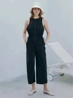 milaowen ミラオーウェン　撥水ドロストナイロンサロペット