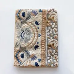 インド刺繍リボンのブックカバー　文庫サイズ