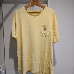 イエロー Tシャツ 半袖 ポケット付き
