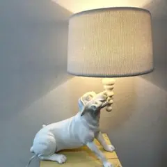 Francfranc BRAVE テーブルランプ 犬 白　電球付き