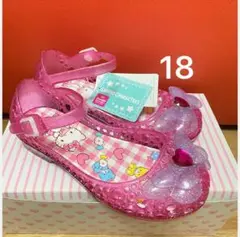 サンリオ　ハローキティ リボン付き サンダル ピンク ★お買得 18cm