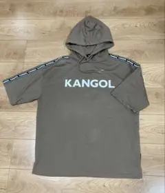 KANGOLメンズ　 半袖　パーカー Mサイズ　ブラウン色