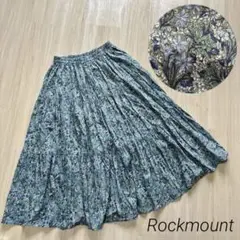 Rockmount コットン ティアードスカート リバティ柄 小花柄 綿ブルー