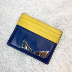フェンディ カードケース モンスター バグズアイ バイカラー レザー 革