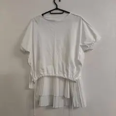 美品　ホワイト シャツ ドローストリング付き