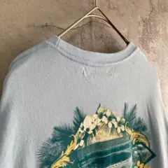 古着 海 花 景色 アメリカ輸入 両面プリント Tシャツ 半袖 Lサイズ