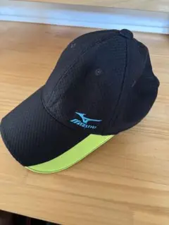 Mizuno キャップ 黒/黄緑 調整可能