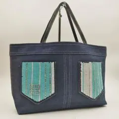 美品 GIVENCHY デニムトートバッグ スパンコール 4Gロゴ