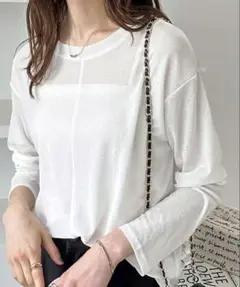 シアートップス　ホワイト　前後2way 新品　シースルー　Tシャツ