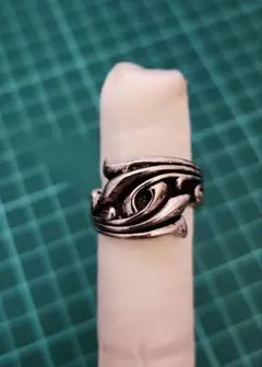 シルバー 波模様 メンズリング