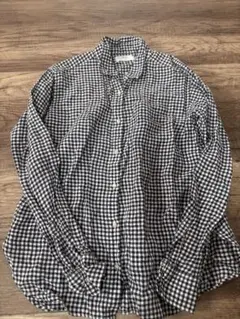 UNIQLO メンズ　プレミアムリネンシャツ　ギンガムチェック　M