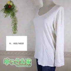 美品 エヌハリウッド 長袖 カットソー ホワイト
