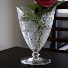 美品　Baccarat　ローズ　花瓶　フラワーベース　一輪挿し　ガラス　希少 バカラ Baccarat ローズ Rose フラワーベース flower vase