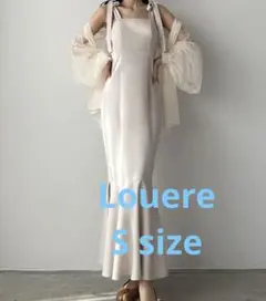 【美品】Louere ショルダーリボンマーメイドキャミワンピース アイボリー