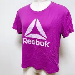 6-65 半袖ロゴTシャツ 紫 可愛い ムラサキ おしゃれペイント付着