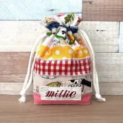 ハンドメイド 巾着袋 パッチワーク風