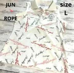 日本製　JUN&ROPE　ノースリーブ　L　春夏　ゴルフシャツ　ジュンアンドロぺ