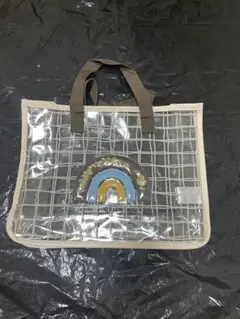 美品　虹　プールバッグ　ビニールバッグ　スパンコール　にじ　子供　キッズ