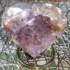 天然石✨ピンクアメジスト✨ハート キラキラ ザクザク 虹いっぱい