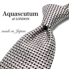 【極美品】 Aquascutum ネクタイ 新品同様 ピンク 刺繍 希少 国産品