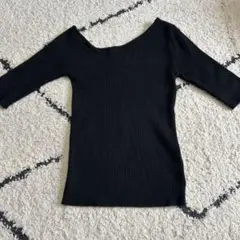 fifth 黒い五分袖ニット Mサイズ